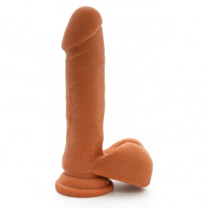 Dildo Realist cu Testicule Dual Density cu Bază Ventuză pe Sexlab.ro