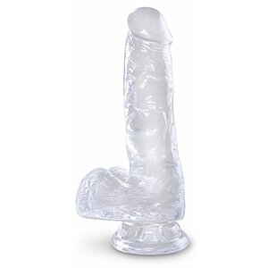 Dildo Realistic Cu Testicule Transparent pe SexLab