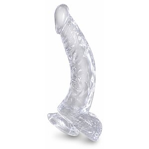 Dildo Realistic King 19cm Transparent pe SexLab