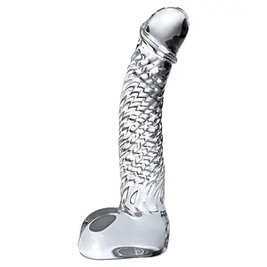 Dildo Sticlă Icicles No.61 Transparent pe SexLab