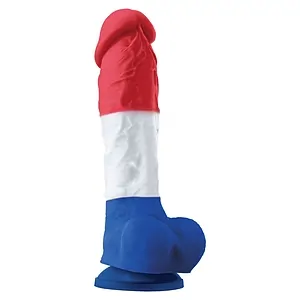 Dildo Tricolor 22.6cm Multicolor pe SexLab
