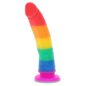 Dildo Curcubeu Cu Ventuza 7 Inch