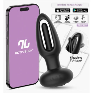 Dop Anal Cu Limbă Oscilantă Aplicație Smartphone Negru