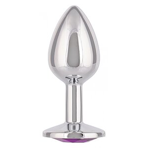 Dop Anal Jewel Mic cu Cristal Ametist, Elegant Argintiu