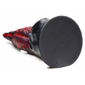 Dragon Tongue — Dildo silicon 24,4 cm, Ventuză Puternică Roșu