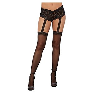 Dresuri Cu Portjartier Dreamgirl Garterhose Negru Dresuri Cu Portjartier Dreamgirl Garterhose Negru pe Sexlab.ro