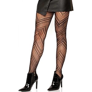 Dresuri Leg Avenue Chevron Net Negru pe SexLab