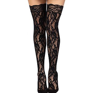 Dresuri Leg Avenue Rose Lace Negru pe SexLab