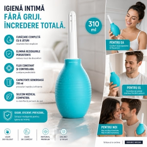Duș Anal 310 ml cu 8 Jeturi și Duză Din silicon