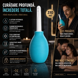 Duș Anal 310 ml cu 8 Jeturi și Duză Din silicon