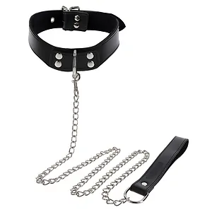 Accesorii Fetish Pentru Cuplu Zgarda Lesa Set Bondage Piele Ecologica Zgarda Lesa