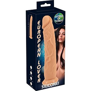 European Lover silicone — Dildo Realist 23 cm, Ventuză