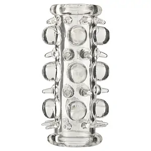 Extensie Peniană Flexibilă Cu Textură Unică Transparent pe SexLab