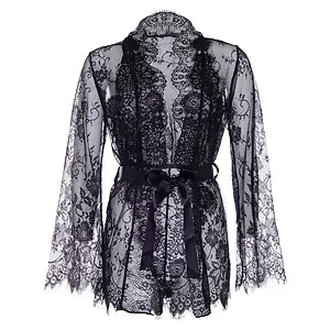 Halat Cu Body Leg Avenue Floral Negru Halat Cu Body Leg Avenue Floral Negru pe SexLab