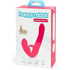 Happy Rabbit Strapless Vibe Silicon Roz Reîncărcabil USB