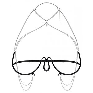 Harness Bra Obsessive Lustique Negru pe SexLab