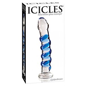 Icicles Hand Blown Glass No 5 Transparent 17.8cm