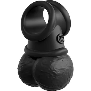 Inel cu Testicule The Crown Jewels Negru pe SexLab
