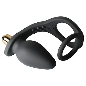 Inel Dublu Cu Vibrator Anal Ro-Zen Negru pe SexLab