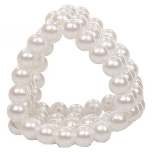 Inel Pearl Stroker Beads Small Alb
