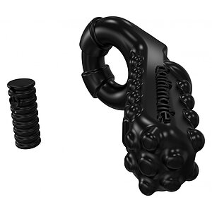 Inel Penis Bathmate Vibe Ring Tickle Negru pe SexLab