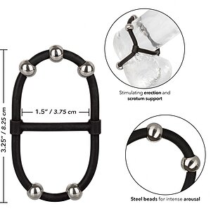 Inel Penis Beaded Dual Silicone Maximizer Negru