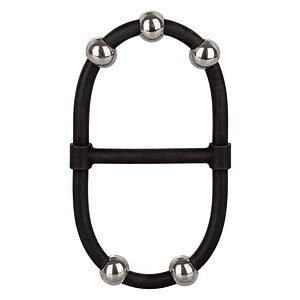 Inel Penis Beaded Dual Silicone Maximizer Negru pe Sexlab.ro