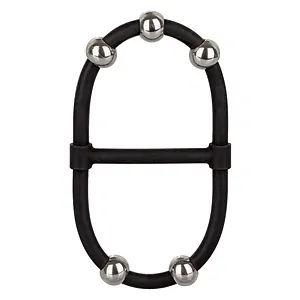 Inel Penis Beaded Dual Silicone Maximizer Negru pe SexLab