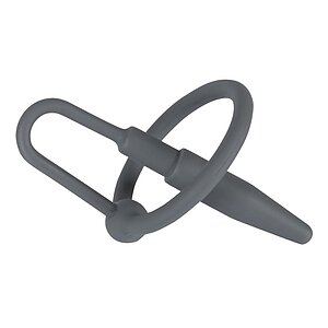Inel Penis Cu Plug Gri pe SexLab