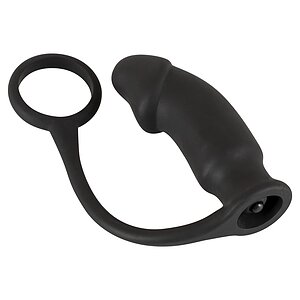 Inel Penis cu Stimulator Prostata Velvets Negru pe SexLab