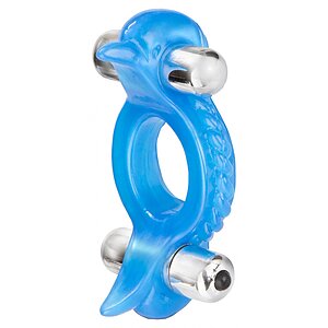 Inel Penis Double Dolphin Albastru pe SexLab