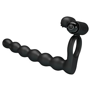 Inel Penis pentru Dubla Stimulare Hercules Negru pe SexLab