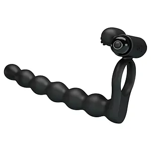 Inel Penis pentru Dubla Stimulare Hercules Negru pe SexLab