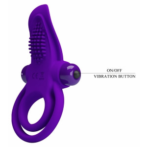 Inel Penis Pretty Love cu Stimulator de Clitoris Mov