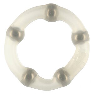 Inel Penis Transparent Siliconic Cu Bile Metalice Inel Erectie Cu Margelute Interne Pentru Stimulare