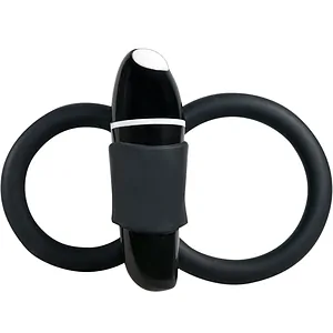 Inel Penis Smile Double Penis Cage Negru pe SexLab