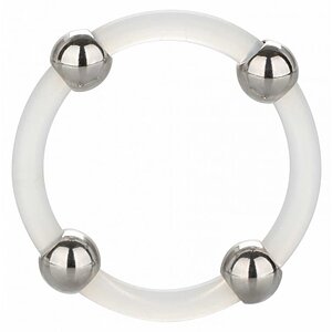 Inel Penis Steel Beaded Silicone Transparent pe SexLab