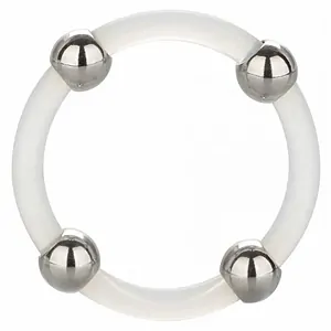Inel Penis Steel Beaded Silicone Transparent Inel Penis Steel Beaded Silicone Transparent pe SexLab