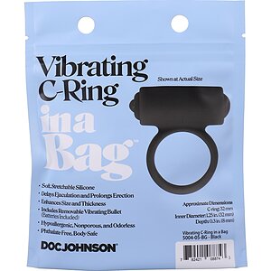 Inel pentru Penis Vibrating C-Ring Negru