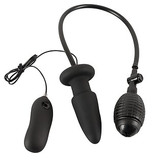 Inflatable Vibrating Anal Plug Negru pe SexLab