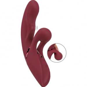 JAVIDA Rabbit 2-în-1 - 25 Moduri, 3 Motoare, Reîncărcabil Roșu pe Sexlab.ro