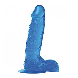 Jelly Real Rapture Cu Ventuza 19cm Albastru pe SexLab