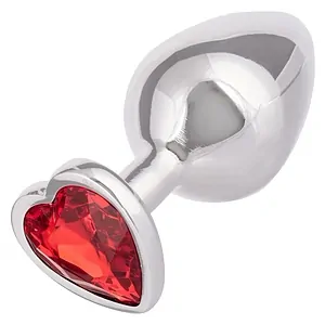 Jewel Large Ruby Heart Plug Rosu pe SexLab