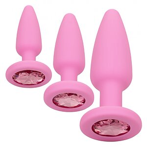 Kit Anal Plug Crystal Roz pe Sexlab.ro