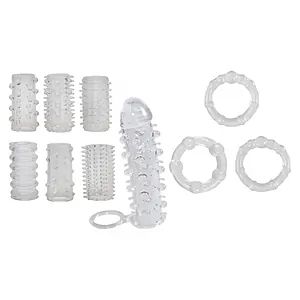 Kit Extaz Instant - Extensie, Inele și Manșoane Kit Extaz Instant - Extensie, Inele și Manșoane pe SexLab