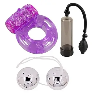 Kit Performanță și Plăcere: Pump, Bile și Inel Kit Performanță și Plăcere: Pump, Bile și Inel pe SexLab