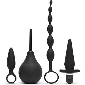Kit Plug Anal Starter Pleasure Overload Negru pe SexLab