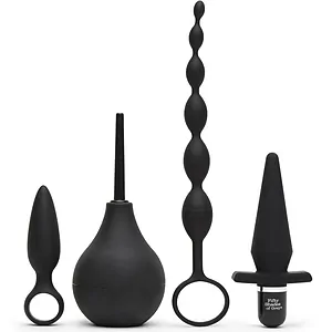 Kit Plug Anal Starter Pleasure Overload Negru pe SexLab