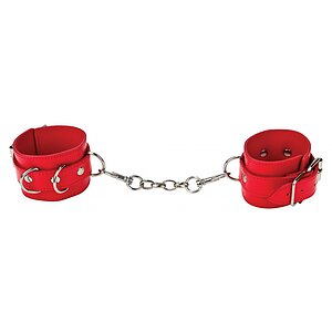 Leather Cuffs Rosu pe SexLab