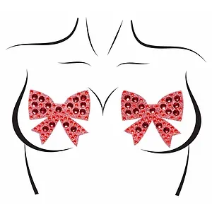 Leg Avenue Rhinestone Bow Nipple Jewels Roșu pe SexLab